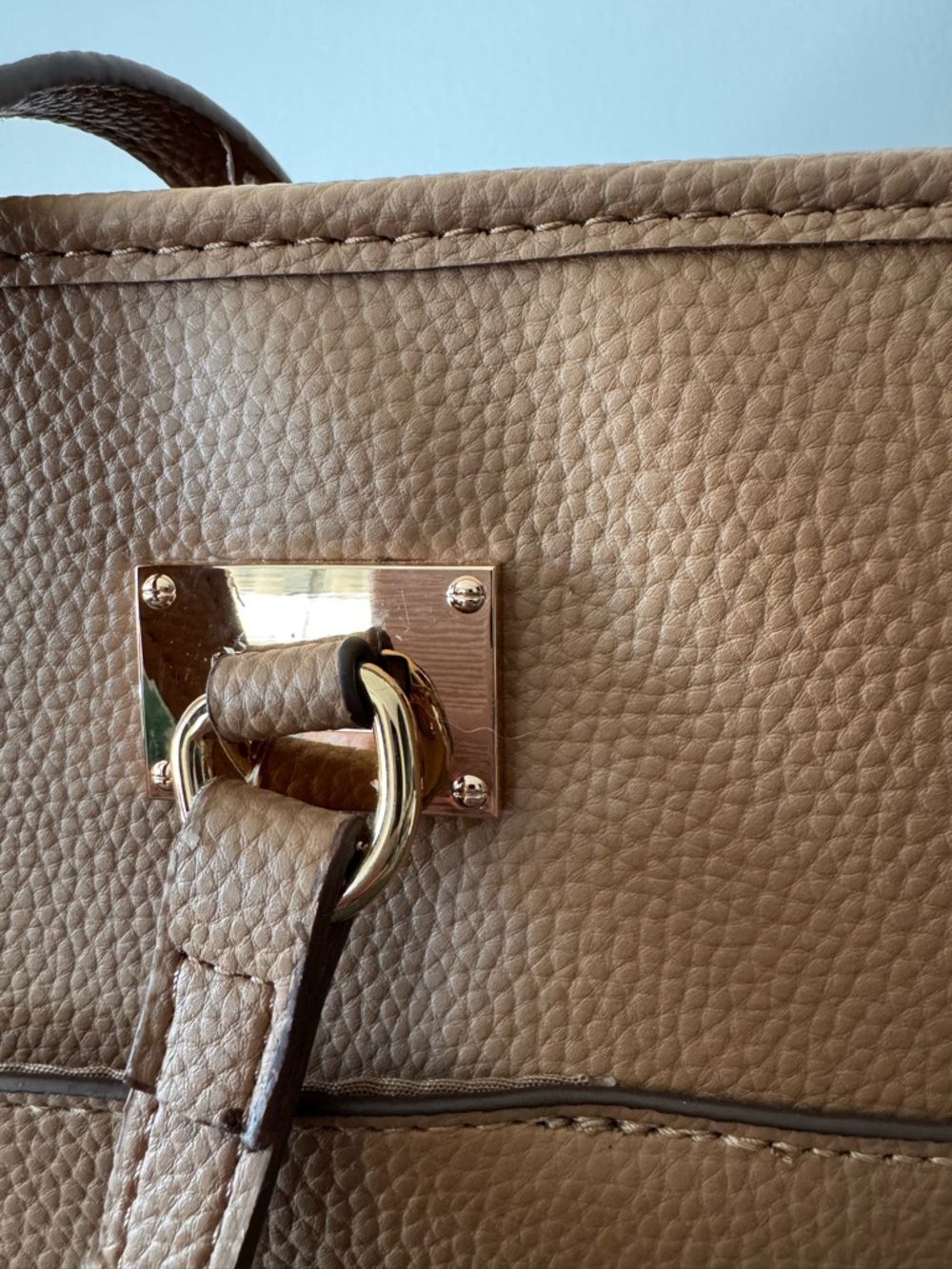 Anne Klein Nude-Beige Structured Work large Tote - Picture 9 of 16